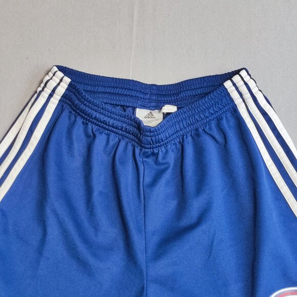 Adidas Climalite athletic shorts boys XL blue with 3 white stripes - Picture 2 of 16
